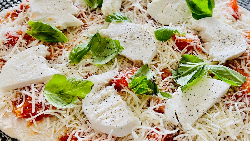 Classic Margherita pizza at Apache Pizza